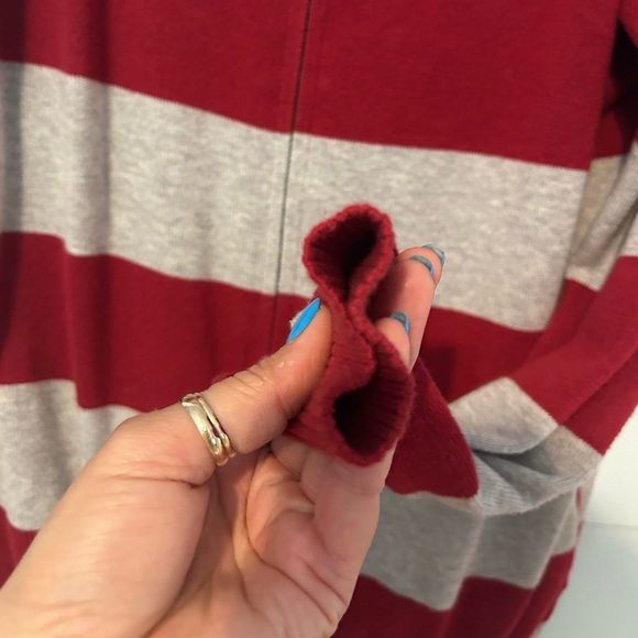 Lacoste red and grey striped zip hoodie, size 42 - Picture 4 of 7